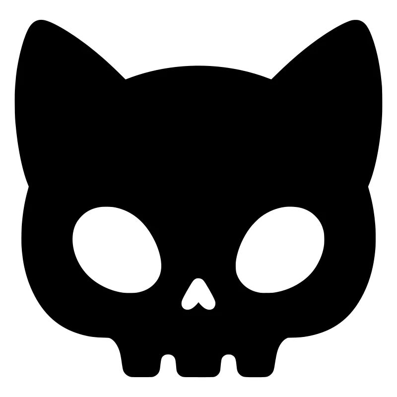 Silhouette de crâne de chat | Masque gothique mignon
