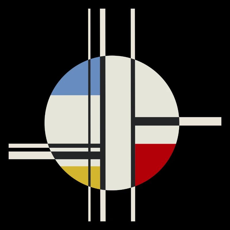 Circle Rectangles Abstract Modern Art