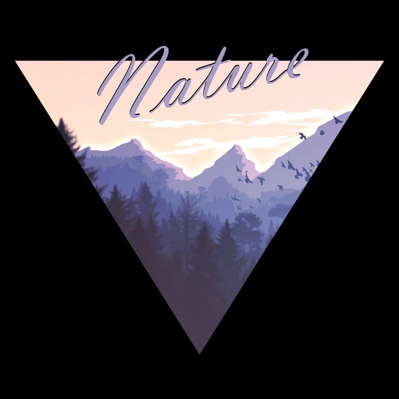 Nature, montagnes, forêt, oiseaux, triangle