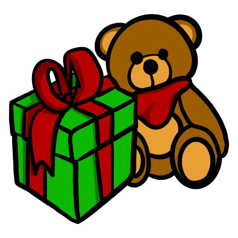 Teddy hat ein Geschenk