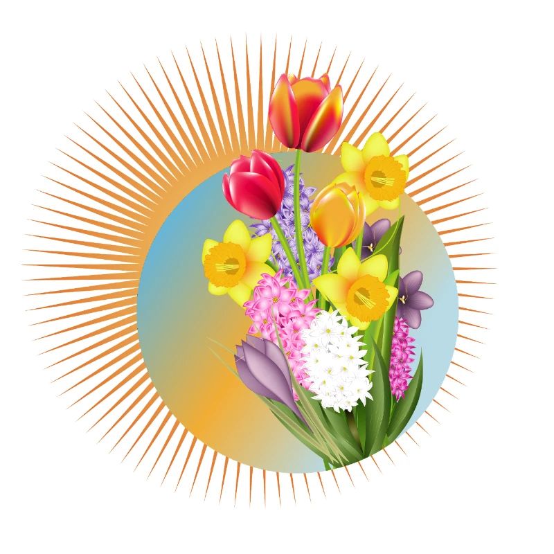 Radiant spring bouquet with tulips & daffodils