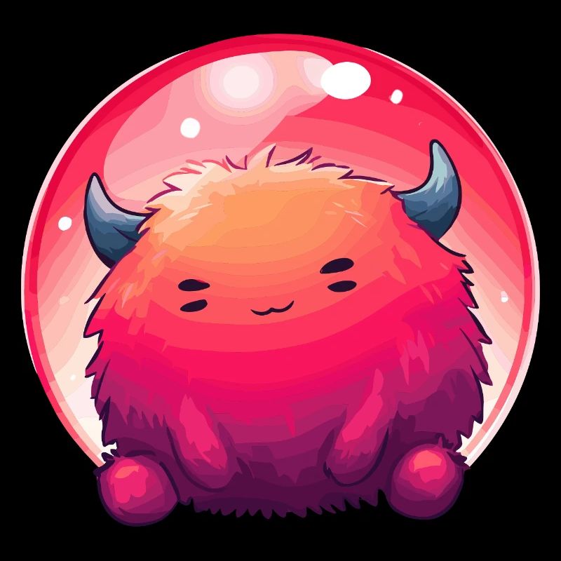 Fluffiges Monstergesicht Gradient