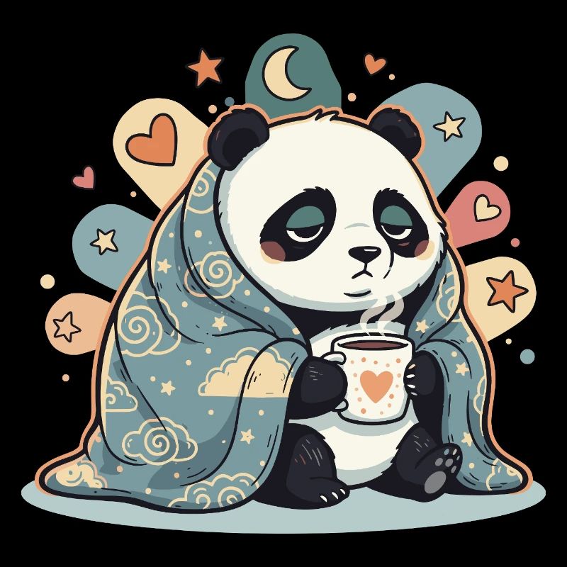 Cuddly panda under cloud cover