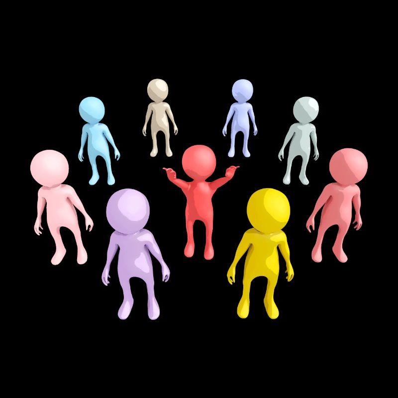 Group with 3D figures