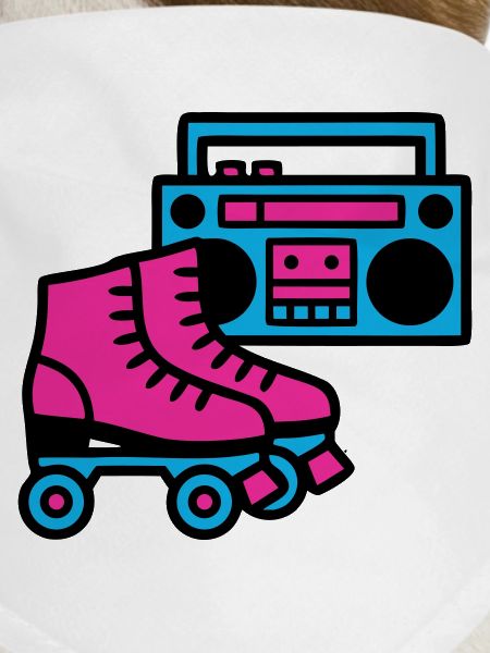 Roller Skates Boombox 80s Retro