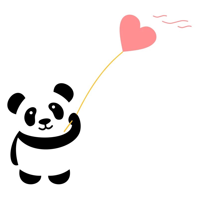 panda heart cute balloon bear big thick kusch