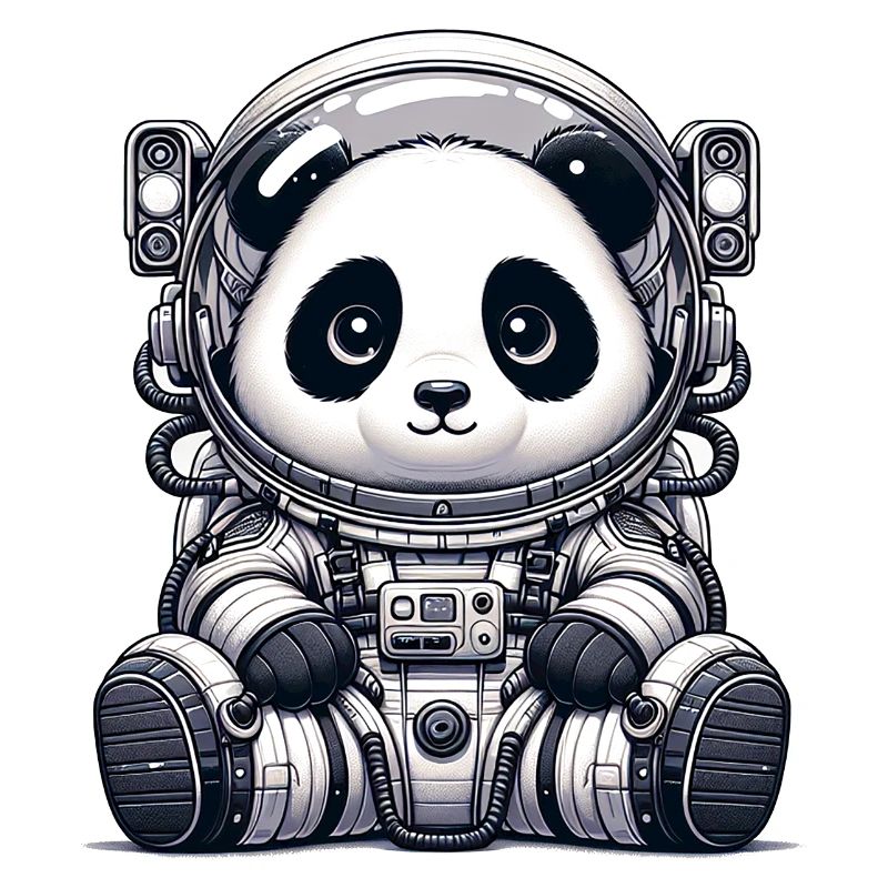 Astronaute panda mignon