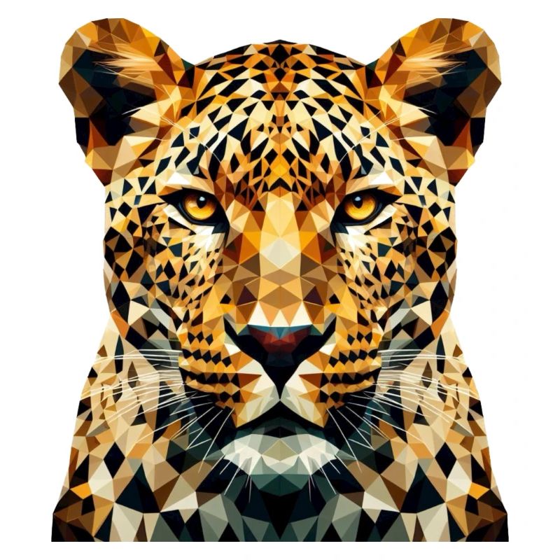 Ein Leopard im Polygon-Stil