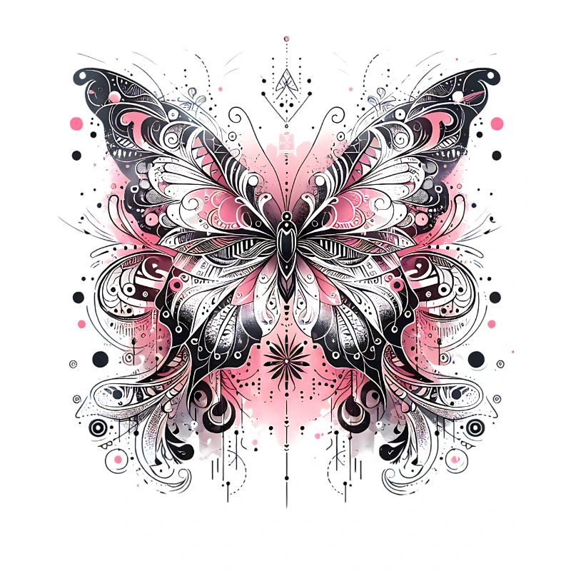 Butterfly with mystical mandala look harmony