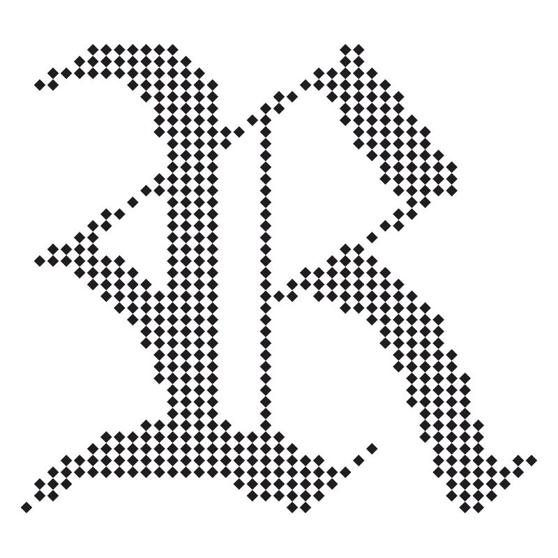 Typographic R Gothic Letter Design