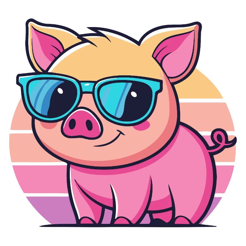 Cool Sun Pig mit blauer Brille