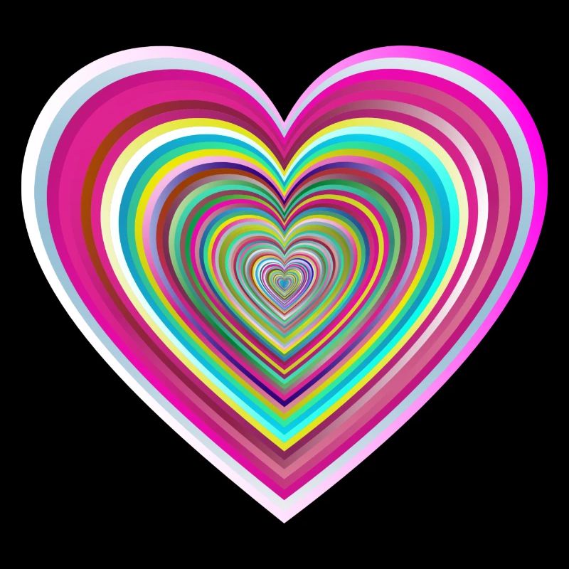 buntes Herz mit 3D-Effekt