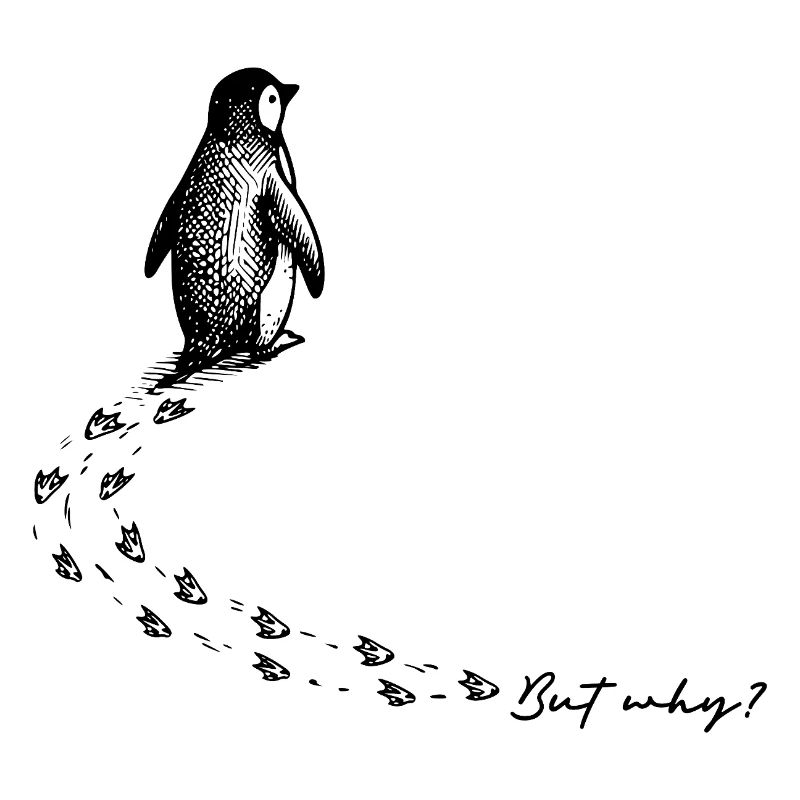 Penguin But Why Antarctica Mountain Meme Backprint
