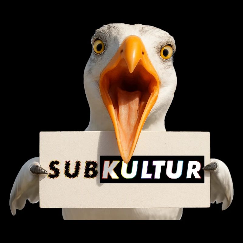 SUBKULTUR Möwe mit Schild