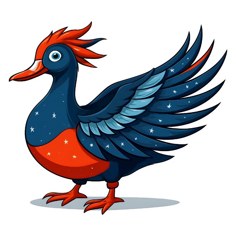 Winged blue star eagle