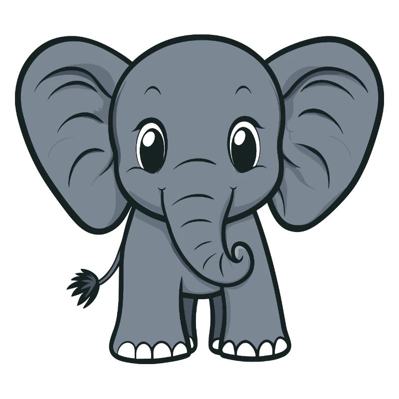Dessin animé d’éléphant mignon