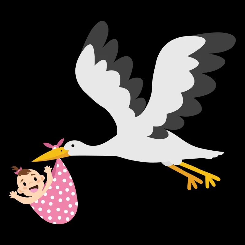 Stork with baby