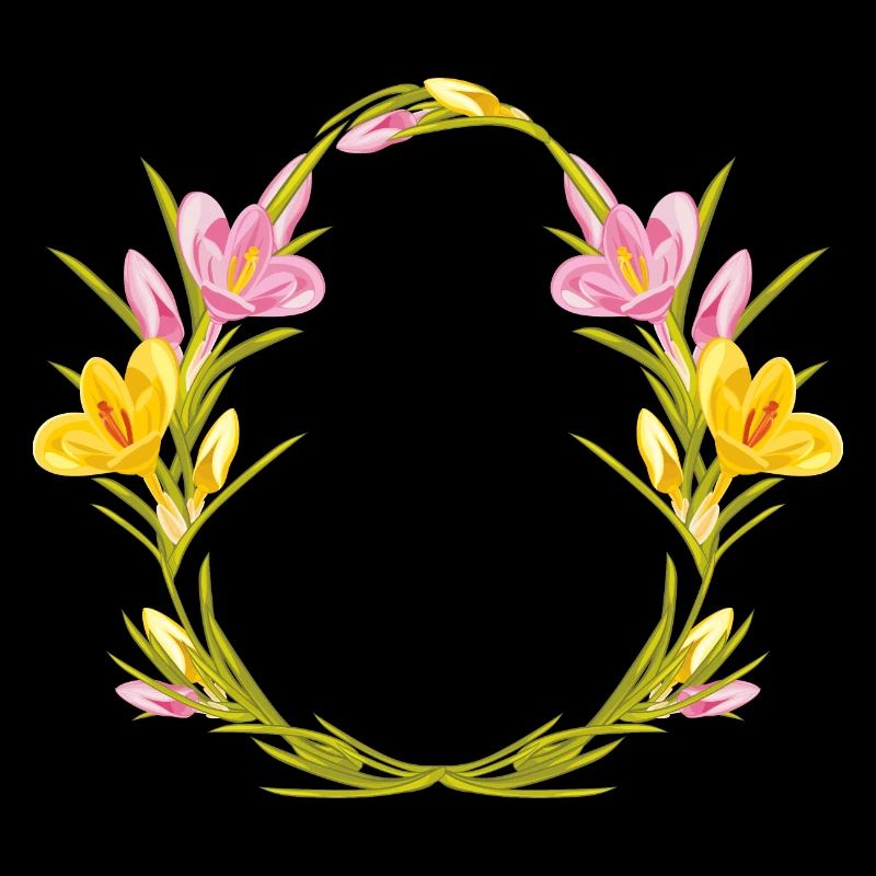 Easter wreath with crocuses