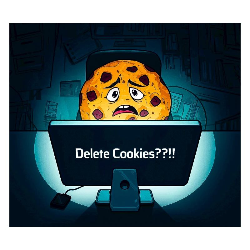 Shy Cookie at Computer