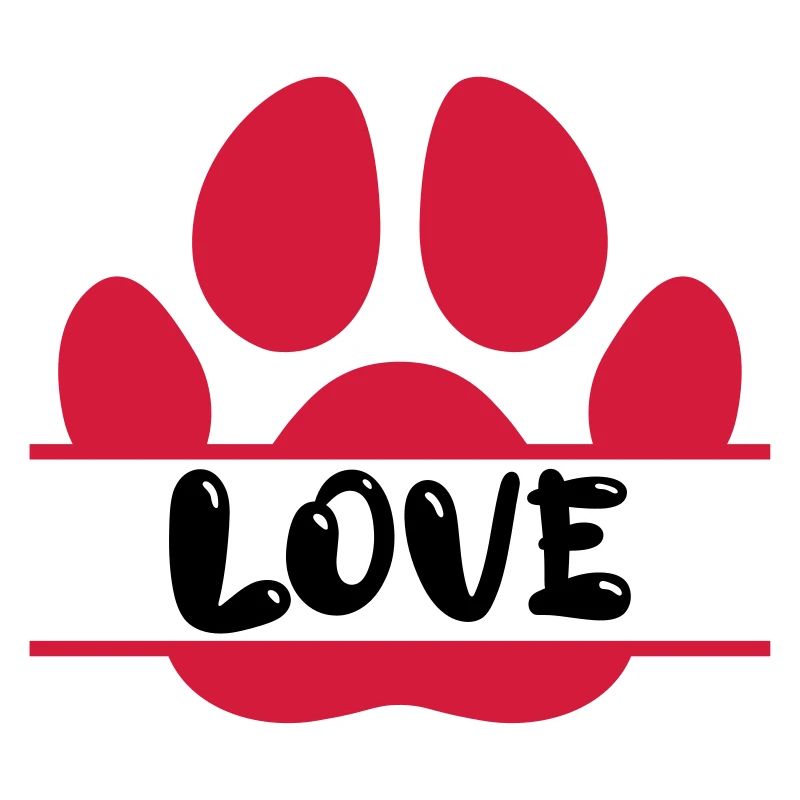 Les chiens empreintes d’amour vector design