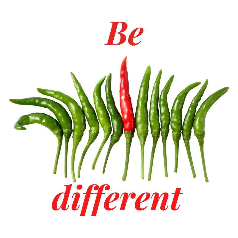 Be different. Sei anders. Neue Perspektive