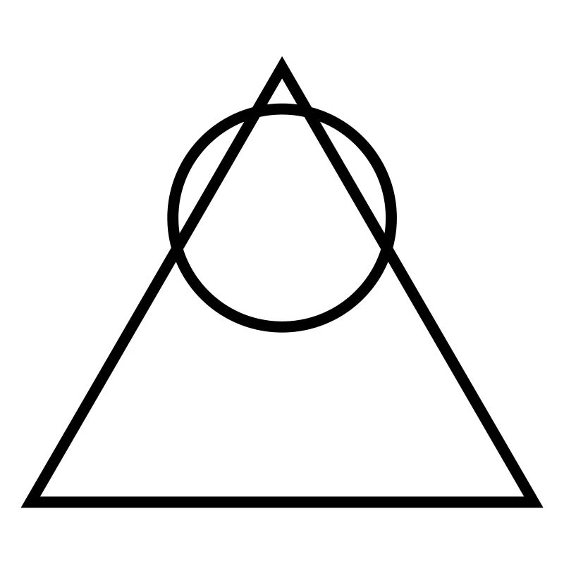 Triangle avec pyramide circulaire