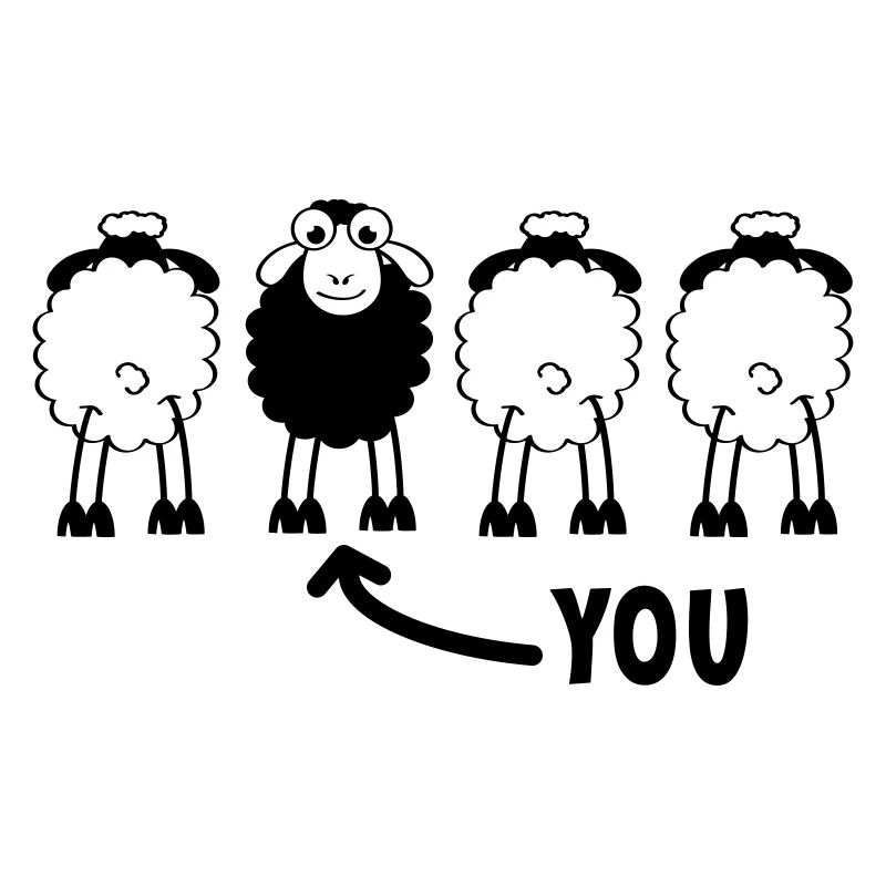 Das schwarze Schaf, das du bist. anders sein