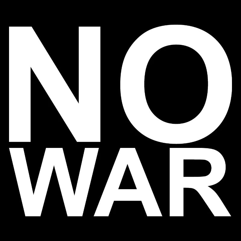 NO WAR - white large font letters font
