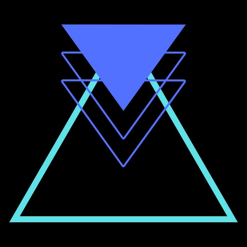 Triangle Blue Light Blue Abstract Geometric