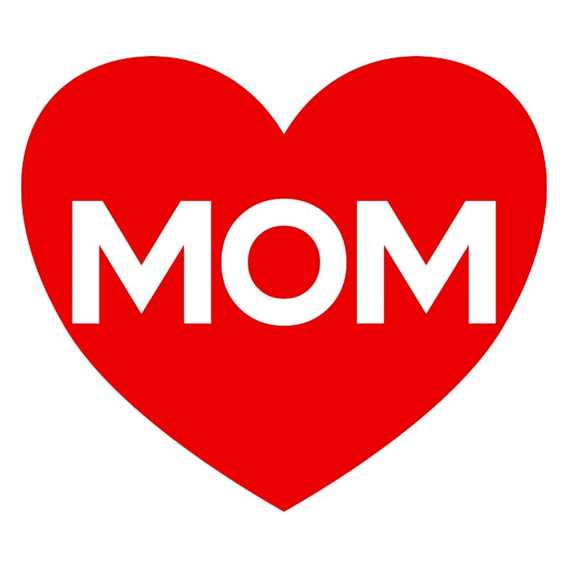 Red heart transparent mom