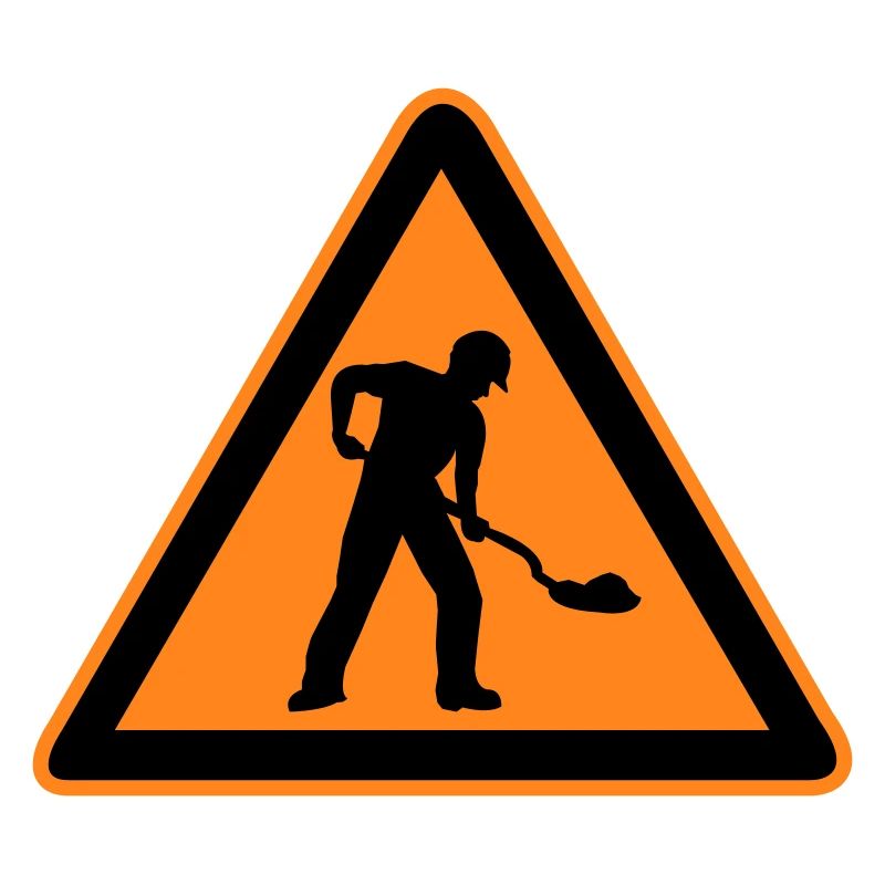 Sign road construction construction site