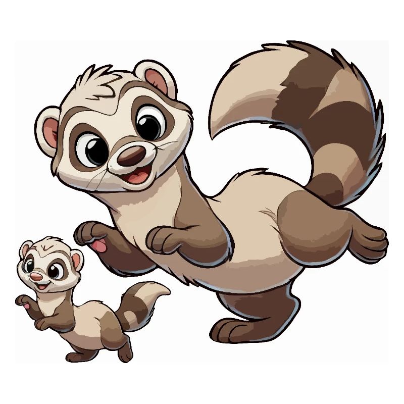 Frettchenmutter mit Kind