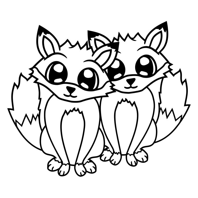 2 Foxes Friends Red Fox Two Wild Animals Team