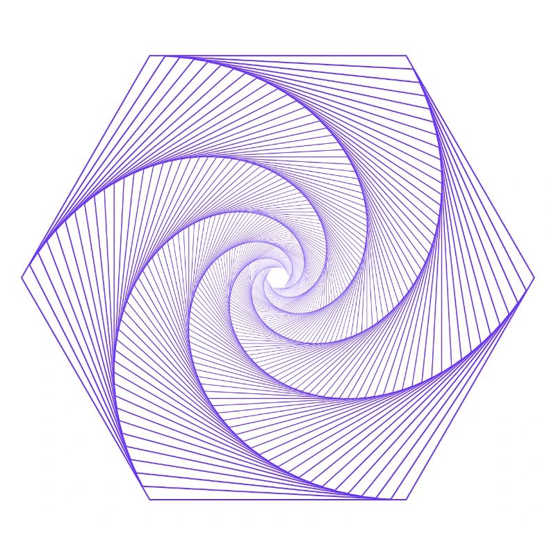 Spiral in hexagonal pattern