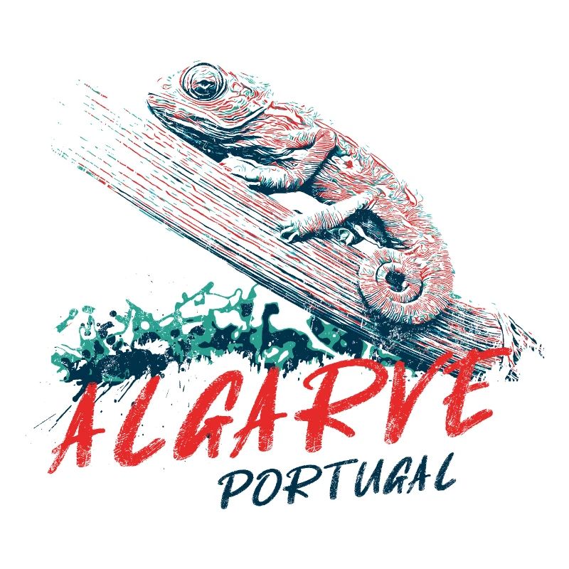 Bunte Illustration eines Algarve-Chamäleons