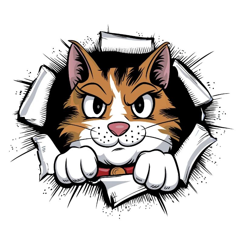 Chat sinistre à travers la faille