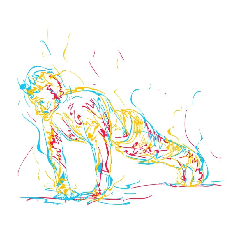 Abstract man doing push-ups
