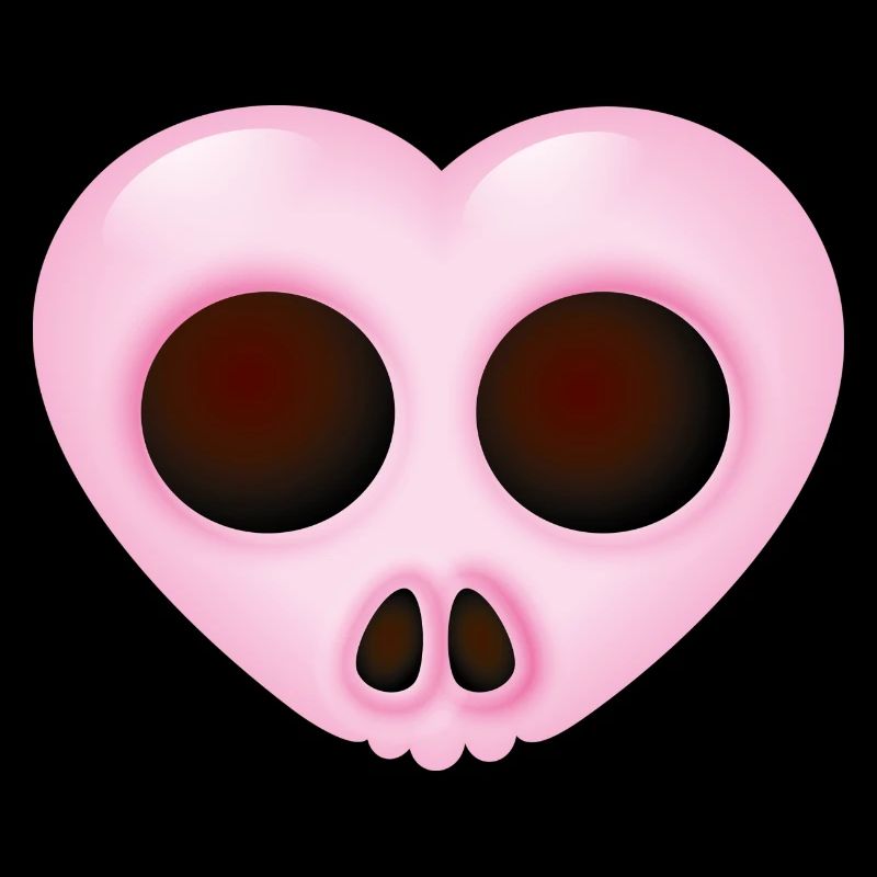 Smiley Heart Skull
