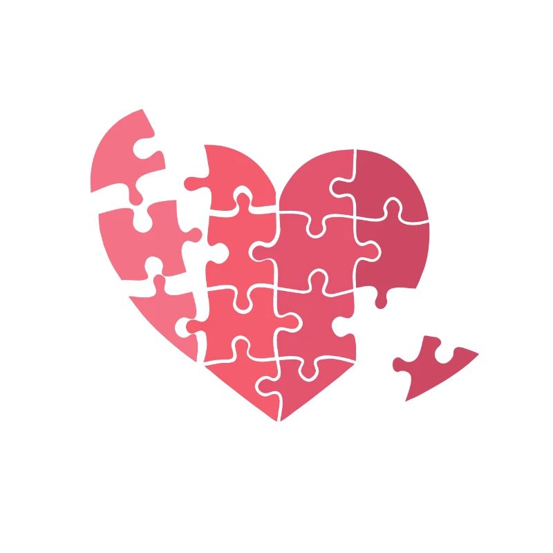 Puzzle Herz Valentinstag Zerbrochen Geschenkidee