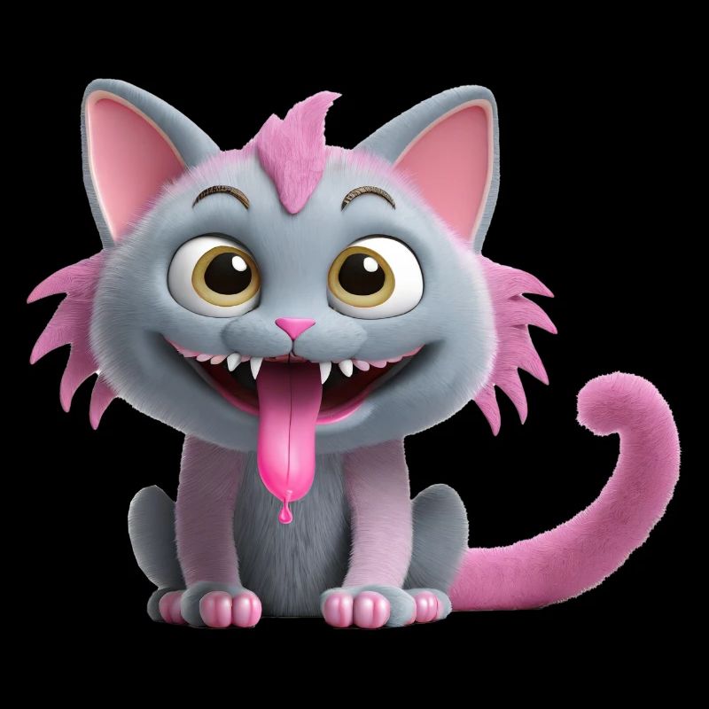 Chat monstre effrayant et mignon