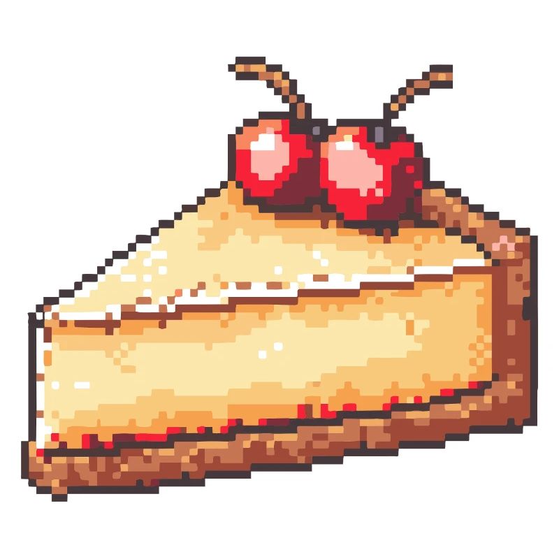 Pixel Cheesecake Cherry Slice