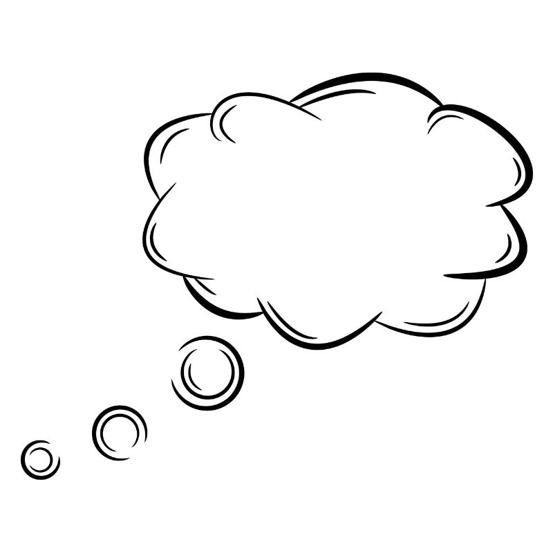 Gedankenblase anpassbar mit Sätze oder Wörter