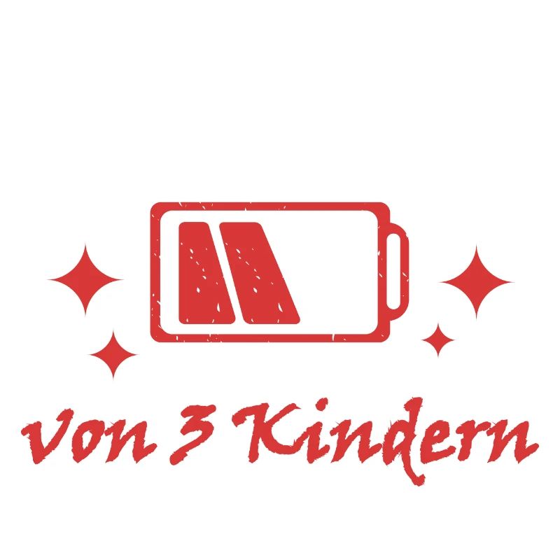Akku leer Mama von 3 Kindern Mutter Muttertag Kind