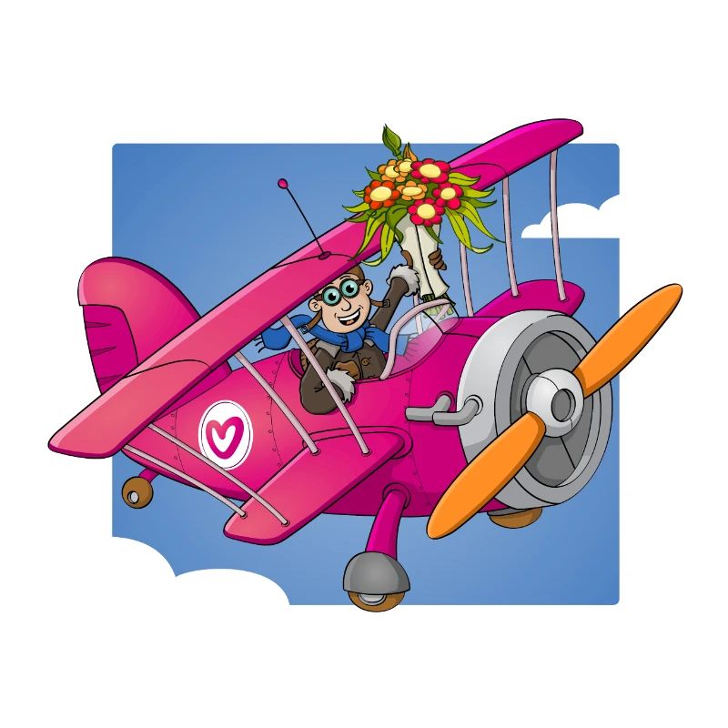 Ma Saint-Valentin, pilote avec des fleurs dans l’avion
