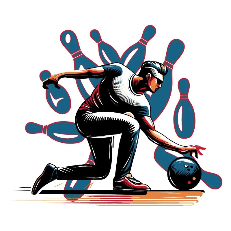 Dynamic, colorful bowler in action