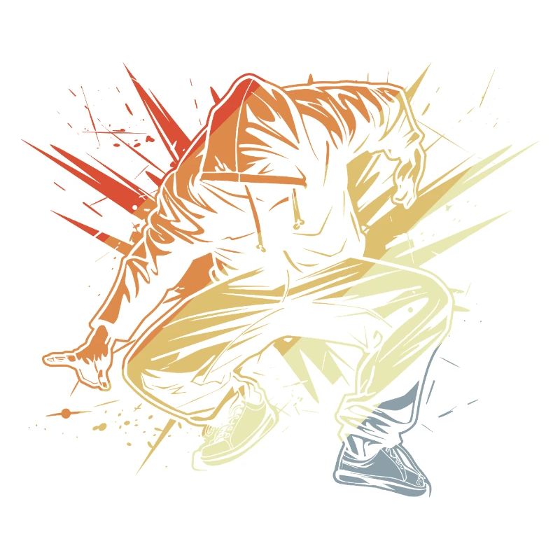 Breakdancer dessinant vintage