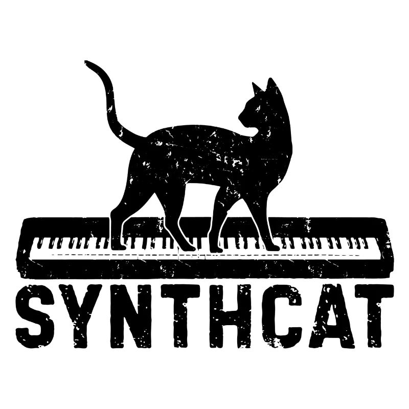 Synthcat Synthesizer Musician Keyboard Gift