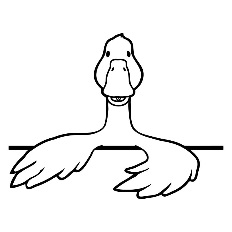 Comic Goose Behind the Wall