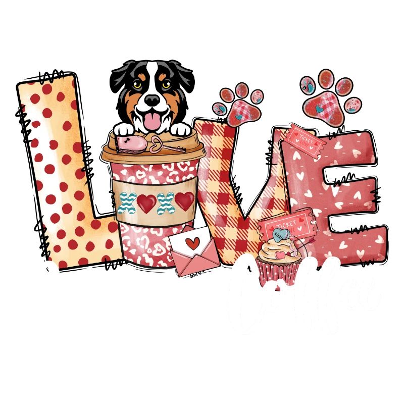 Australien Shephard chien amateur de café Saint-Valentin Da