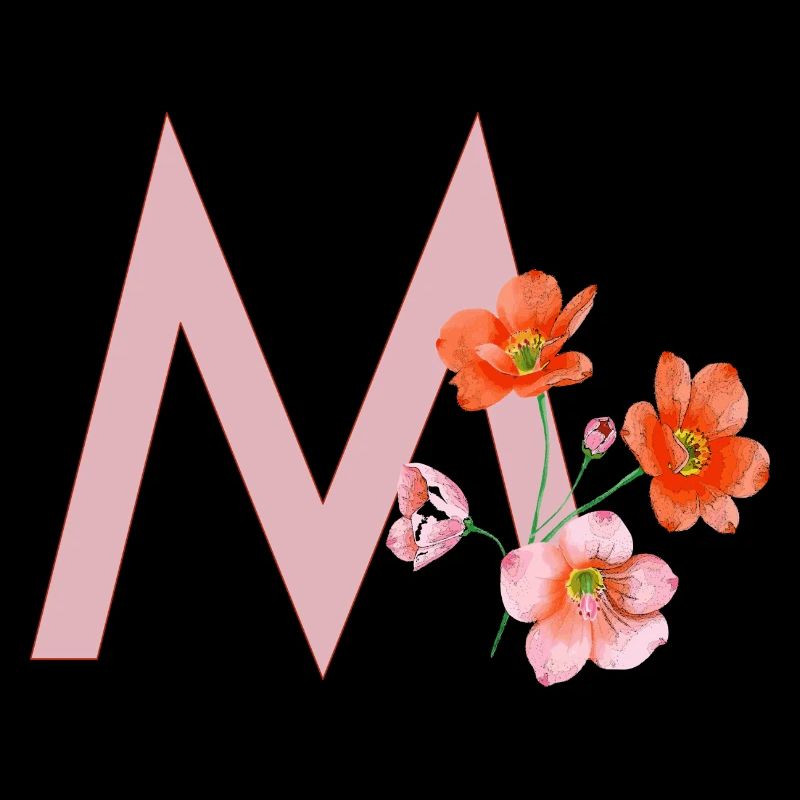 M avec des fleurs